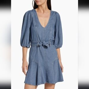 7 For All Mankind Blue Denim Mini Dress